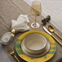 Hermia 4249 Mantel de Comedor 4 Piezas, Poliéster y Algodón, Diámetro 37 cm